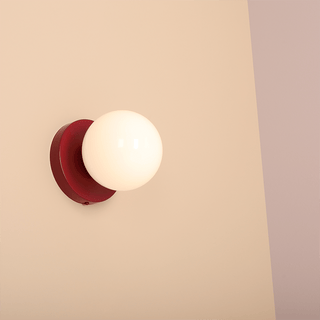 GLOBE OPAL WALL CEILING LIGHT RED WINE - DYKE & DEAN