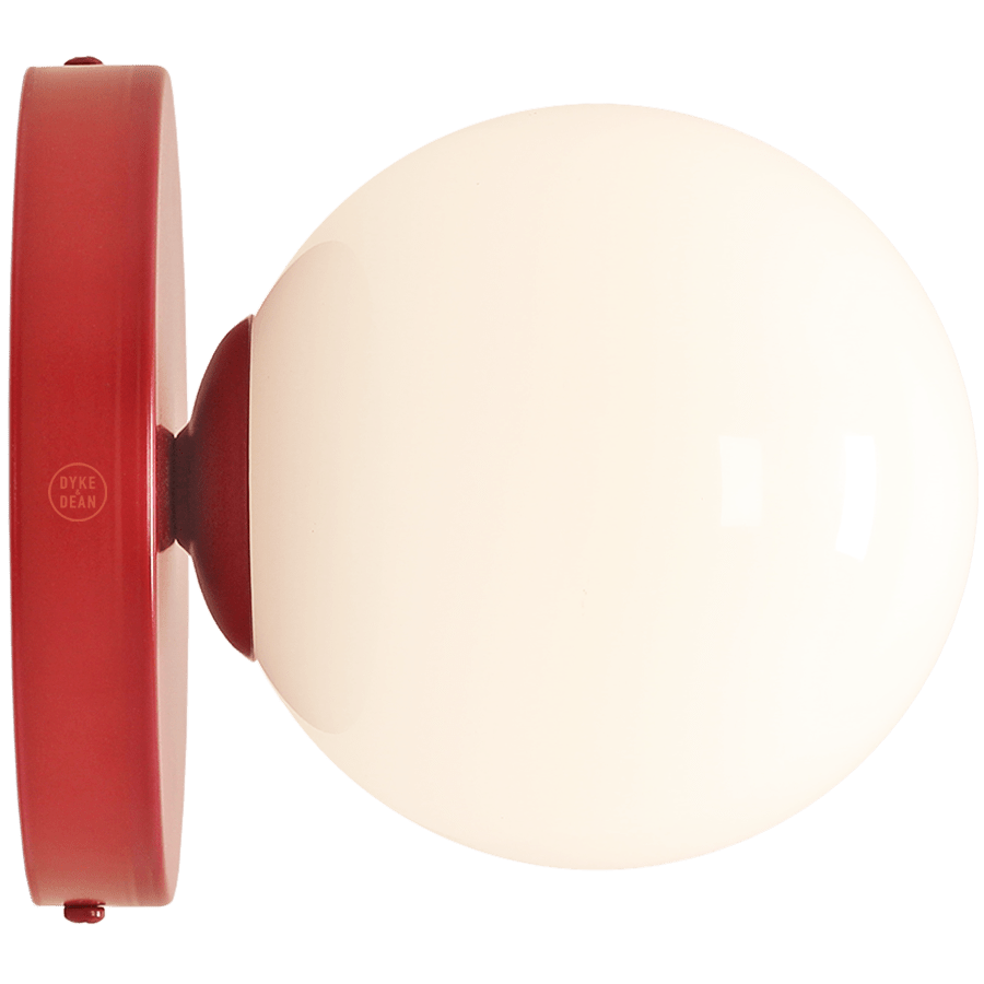 GLOBE OPAL WALL CEILING LIGHT RED WINE - DYKE & DEAN