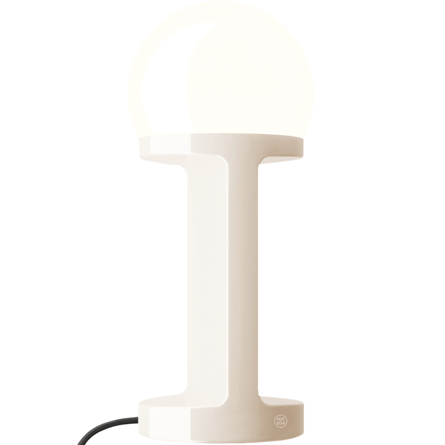 HABEA CERAMIC TABLE LIGHT OPAL GLASS CREAM - DYKE & DEAN