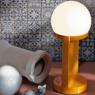 HABEA CERAMIC TABLE LIGHT OPAL GLASS GREEN - DYKE & DEAN