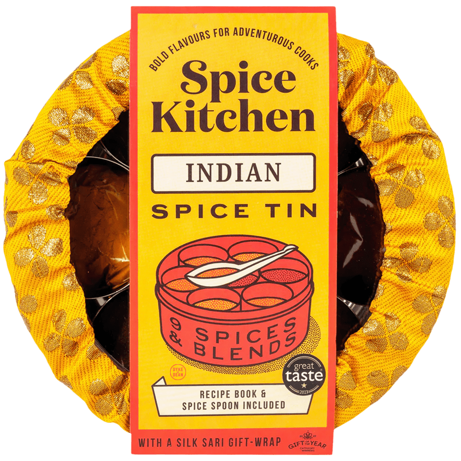 INDIAN 9 SPICE TIN WITH SILK SARI WRAP - DYKE & DEAN