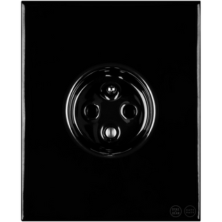 KATY PATY PORCELAIN PLATE EURO WALL SOCKET BLACK - DYKE & DEAN