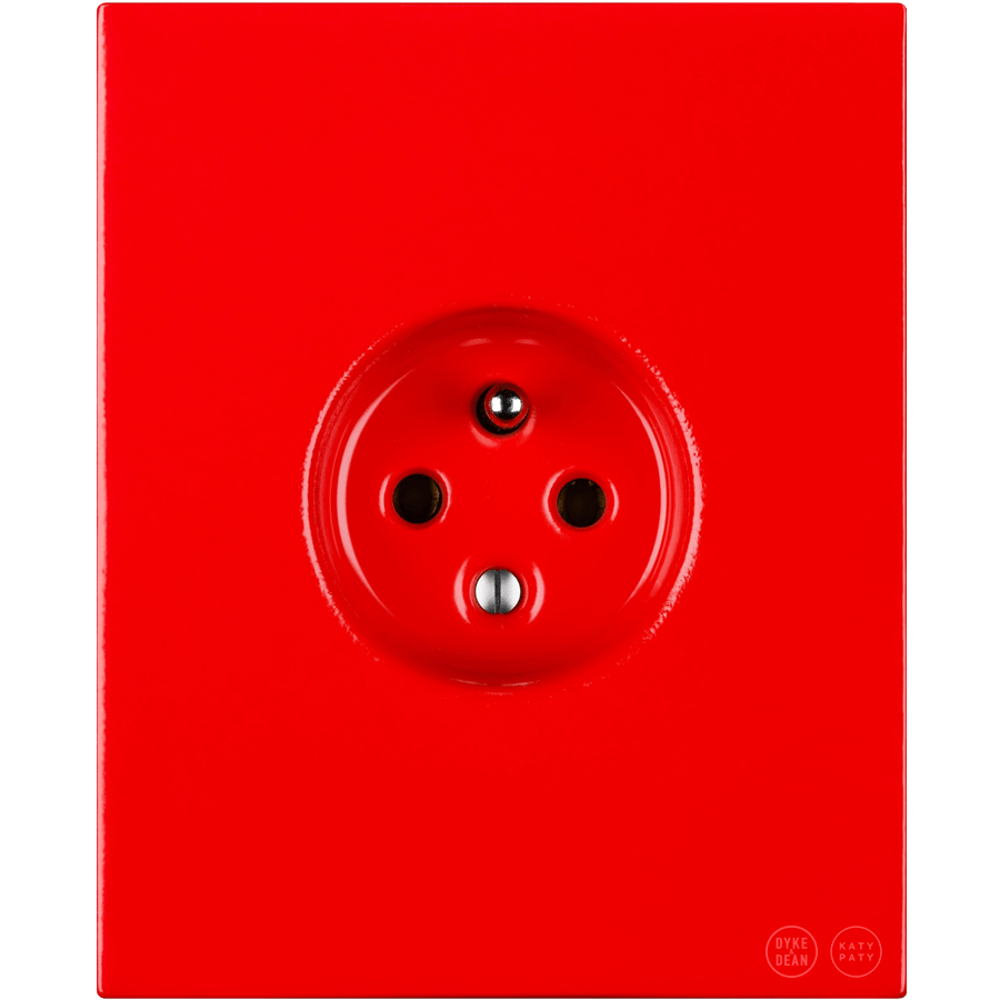 KATY PATY PORCELAIN PLATE EURO WALL SOCKET RED - DYKE & DEAN