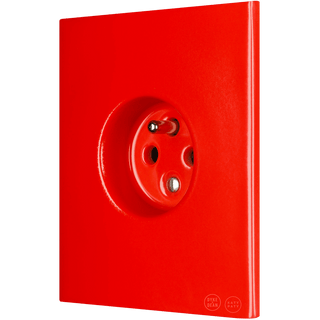 KATY PATY PORCELAIN PLATE EURO WALL SOCKET RED - DYKE & DEAN