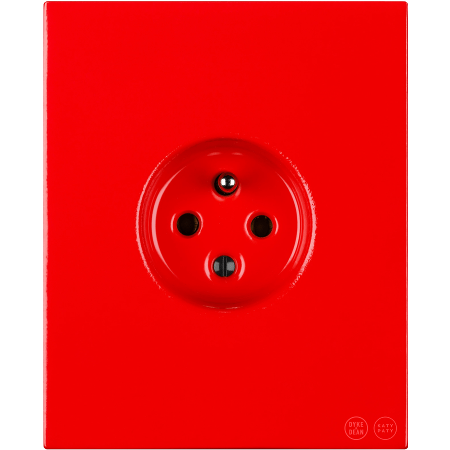 KATY PATY PORCELAIN PLATE EURO WALL SOCKET RED - DYKE & DEAN