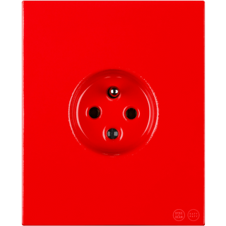 KATY PATY PORCELAIN PLATE EURO WALL SOCKET RED - DYKE & DEAN