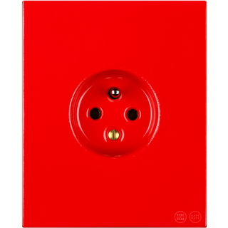 KATY PATY PORCELAIN PLATE EURO WALL SOCKET RED - DYKE & DEAN