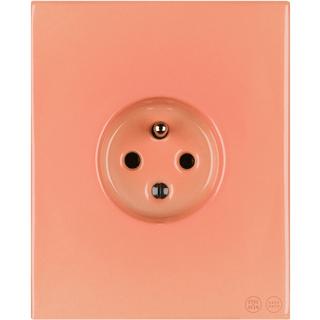 KATY PATY PORCELAIN PLATE EURO WALL SOCKET SALMON PINK - DYKE & DEAN