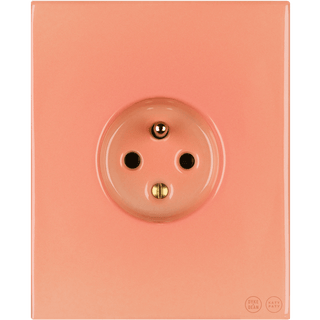 KATY PATY PORCELAIN PLATE EURO WALL SOCKET SALMON PINK - DYKE & DEAN