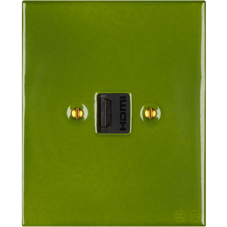 KATY PATY PORCELAIN PLATE HDMI WALL SOCKET GREEN - DYKE & DEAN