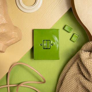 KATY PATY PORCELAIN PLATE HDMI WALL SOCKET GREEN - DYKE & DEAN