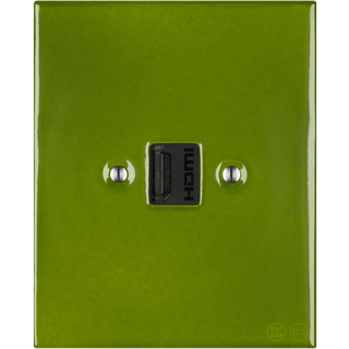 KATY PATY PORCELAIN PLATE HDMI WALL SOCKET GREEN - DYKE & DEAN