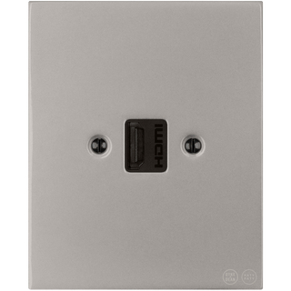 KATY PATY PORCELAIN PLATE HDMI WALL SOCKET GREY - DYKE & DEAN