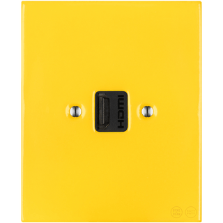 KATY PATY PORCELAIN PLATE HDMI WALL SOCKET YELLOW - DYKE & DEAN