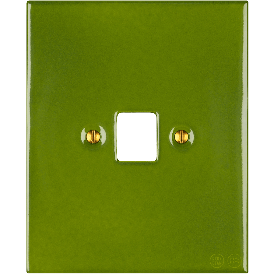 KATY PATY PORCELAIN PLATE PC/ USB WALL SOCKET GREEN - DYKE & DEAN