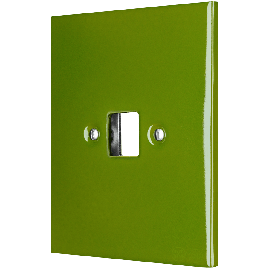 KATY PATY PORCELAIN PLATE PC/ USB WALL SOCKET GREEN - DYKE & DEAN