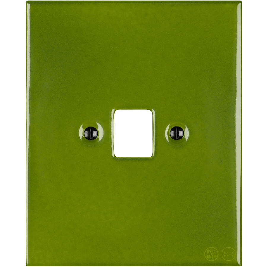 KATY PATY PORCELAIN PLATE PC/ USB WALL SOCKET GREEN - DYKE & DEAN