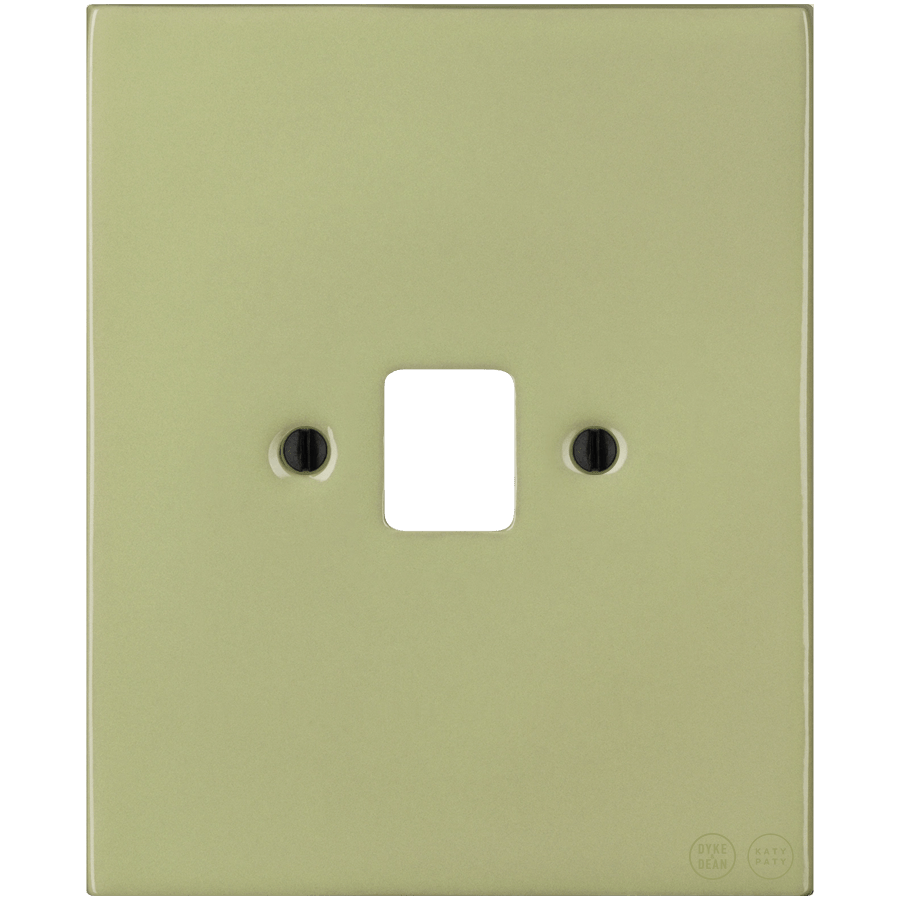 KATY PATY PORCELAIN PLATE PC/ USB WALL SOCKET MOSS GREEN - DYKE & DEAN