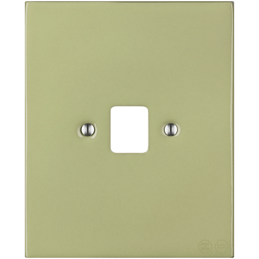 KATY PATY PORCELAIN PLATE PC/ USB WALL SOCKET MOSS GREEN - DYKE & DEAN