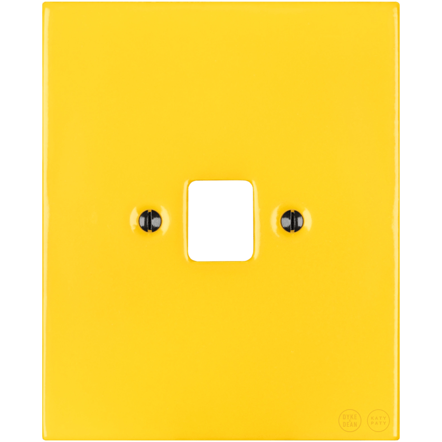 KATY PATY PORCELAIN PLATE PC/ USB WALL SOCKET YELLOW - DYKE & DEAN