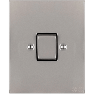 KATY PATY PORCELAIN PLATE WALL LIGHT SWITCH FAT BUTTON GREY - DYKE & DEAN