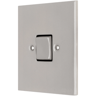 KATY PATY PORCELAIN PLATE WALL LIGHT SWITCH FAT BUTTON GREY - DYKE & DEAN