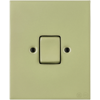 KATY PATY PORCELAIN PLATE WALL LIGHT SWITCH FAT BUTTON MOSS GREEN - DYKE & DEAN