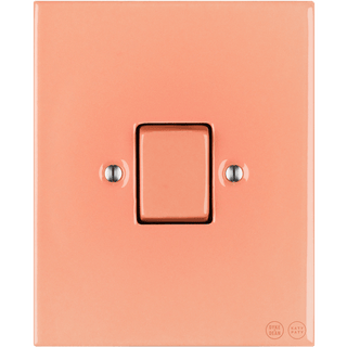 KATY PATY PORCELAIN PLATE WALL LIGHT SWITCH FAT BUTTON SALMON PINK - DYKE & DEAN