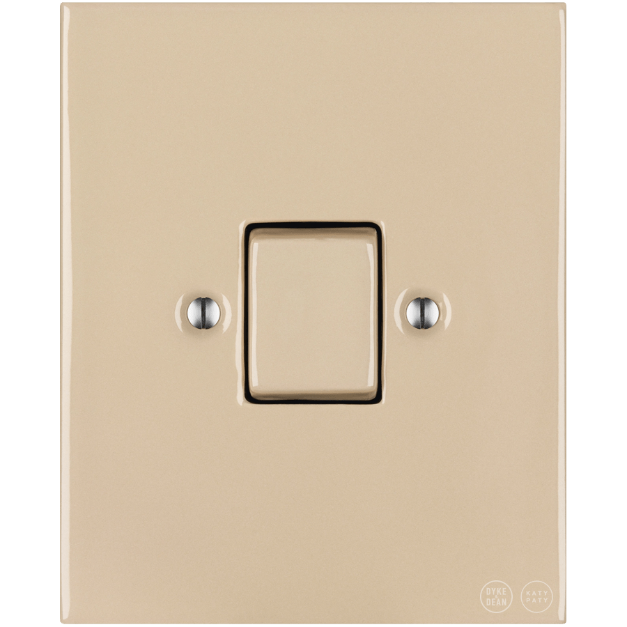 KATY PATY PORCELAIN PLATE WALL LIGHT SWITCH FAT BUTTON SAND - DYKE & DEAN