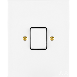 KATY PATY PORCELAIN PLATE WALL LIGHT SWITCH FAT BUTTON WHITE - DYKE & DEAN