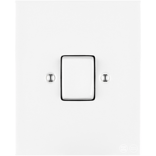 KATY PATY PORCELAIN PLATE WALL LIGHT SWITCH FAT BUTTON WHITE - DYKE & DEAN