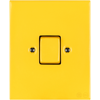 KATY PATY PORCELAIN PLATE WALL LIGHT SWITCH FAT BUTTON YELLOW - DYKE & DEAN