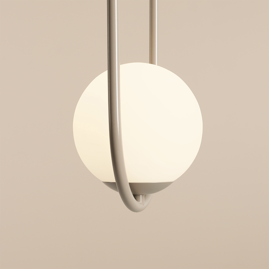 LOOP GLASS GLOBE PENDANT 2 GLOBES OPAL BEIGE - DYKE & DEAN