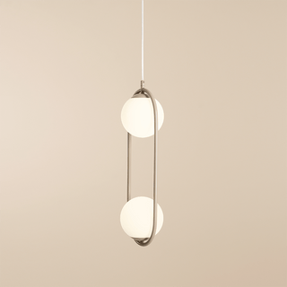 LOOP GLASS GLOBE PENDANT 2 GLOBES OPAL BEIGE - DYKE & DEAN