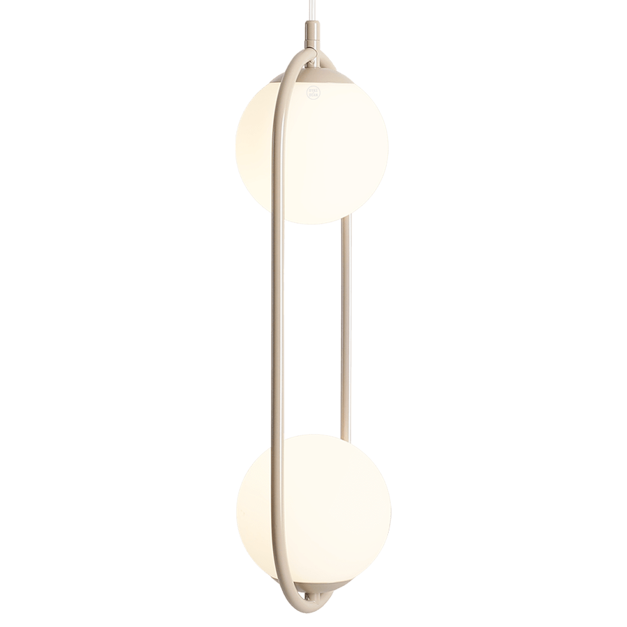 LOOP GLASS GLOBE PENDANT 2 GLOBES OPAL BEIGE - DYKE & DEAN