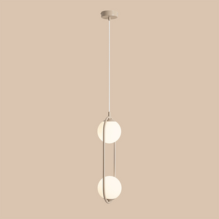 LOOP GLASS GLOBE PENDANT 2 GLOBES OPAL BEIGE - DYKE & DEAN