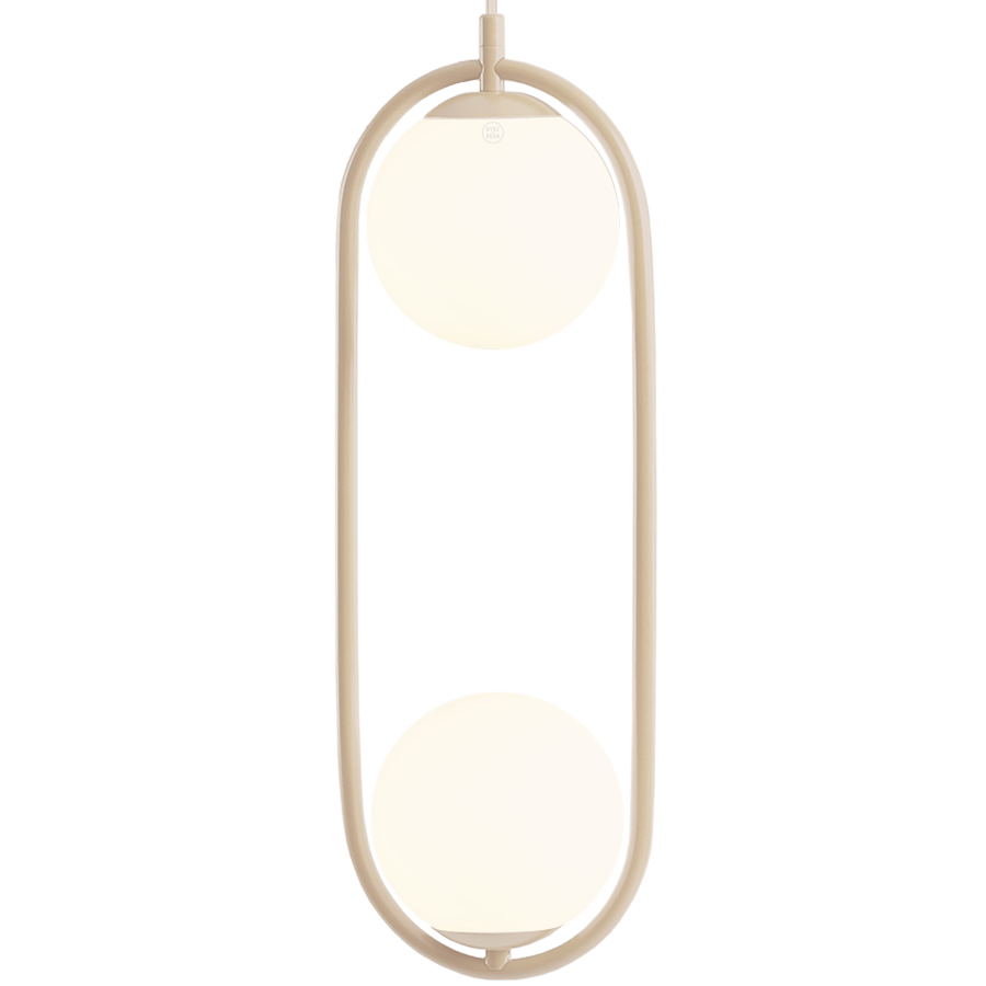 LOOP GLASS GLOBE PENDANT 2 GLOBES OPAL BEIGE - DYKE & DEAN