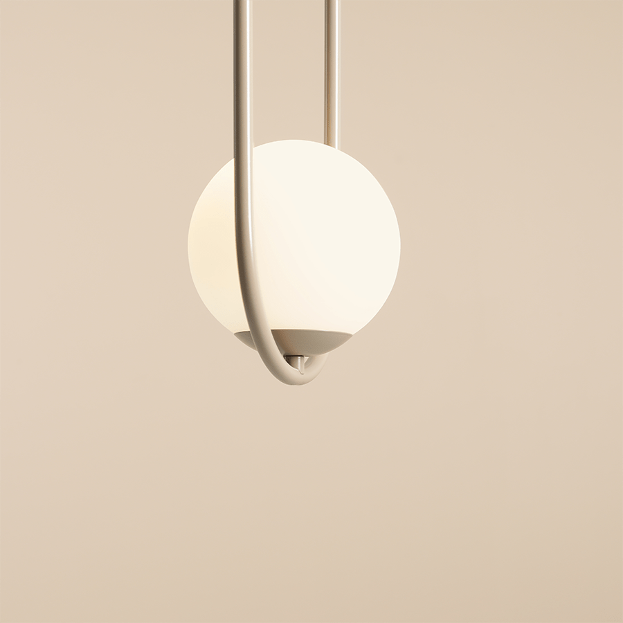 LOOP GLASS GLOBE PENDANT RIVA OPAL BEIGE - DYKE & DEAN