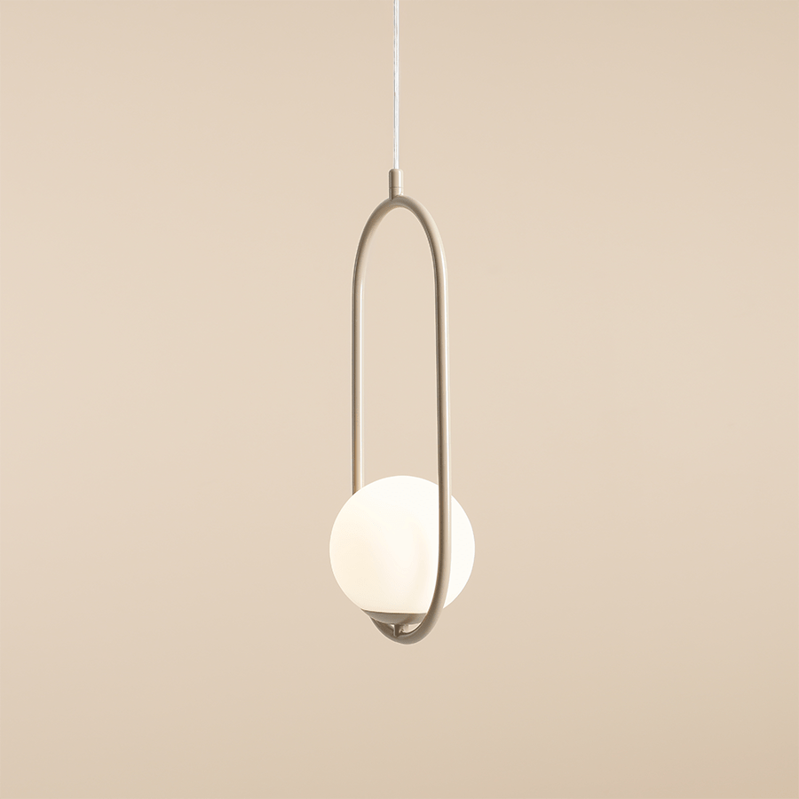 LOOP GLASS GLOBE PENDANT RIVA OPAL BEIGE - DYKE & DEAN