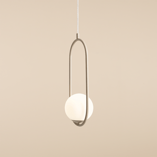 LOOP GLASS GLOBE PENDANT RIVA OPAL BEIGE - DYKE & DEAN