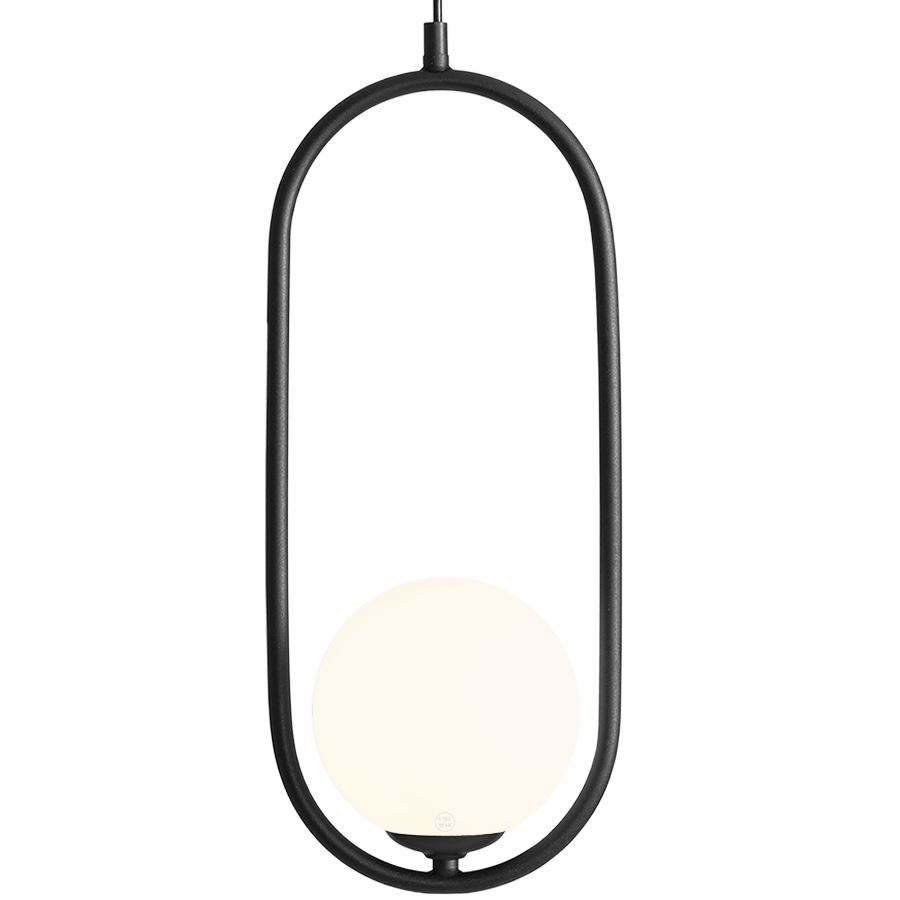 LOOP GLASS GLOBE PENDANT RIVA OPAL BLACK - DYKE & DEAN