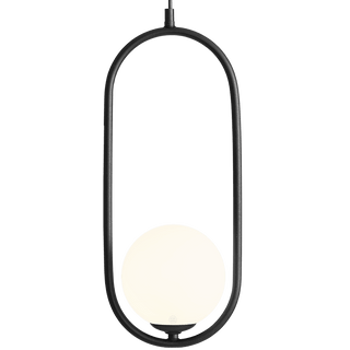 LOOP GLASS GLOBE PENDANT RIVA OPAL BLACK - DYKE & DEAN