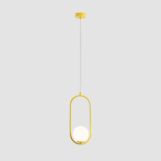 LOOP GLASS GLOBE PENDANT RIVA OPAL MUSTARD - DYKE & DEAN