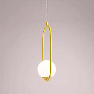 LOOP GLASS GLOBE PENDANT RIVA OPAL MUSTARD - DYKE & DEAN