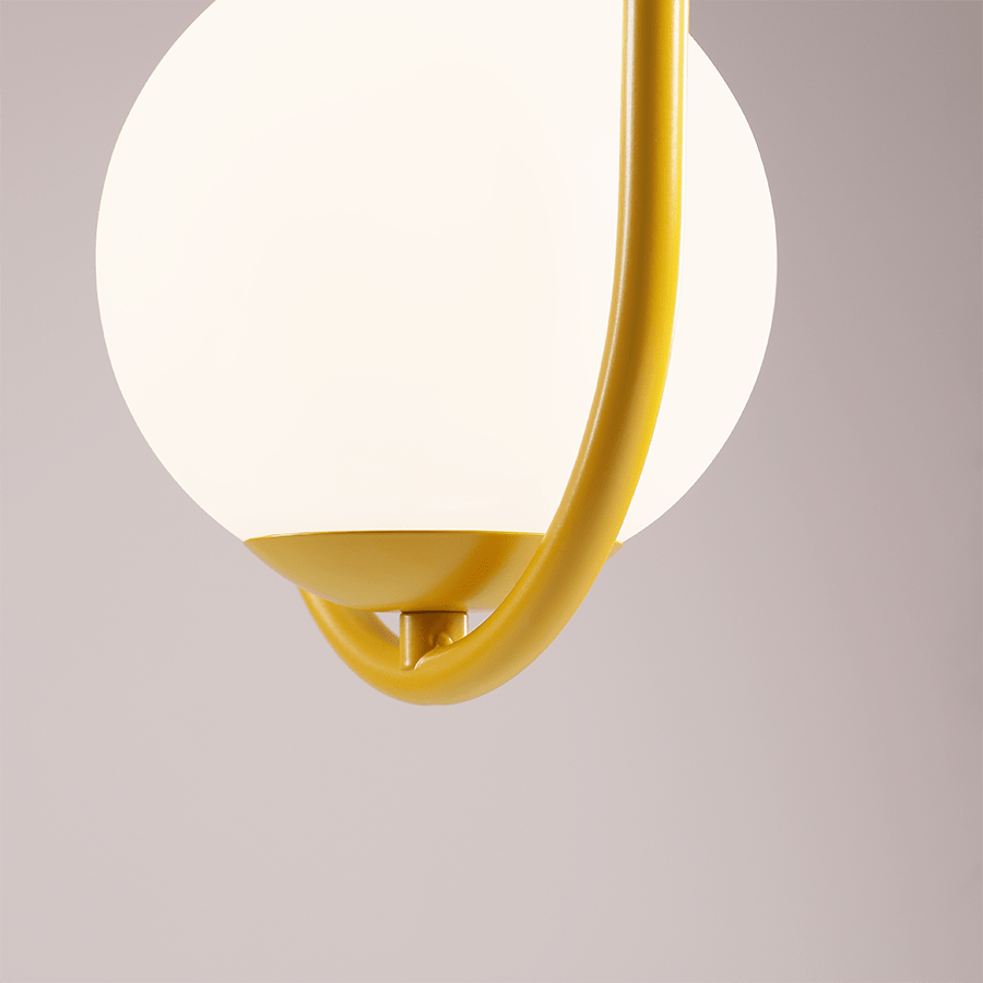 LOOP GLASS GLOBE PENDANT RIVA OPAL MUSTARD - DYKE & DEAN