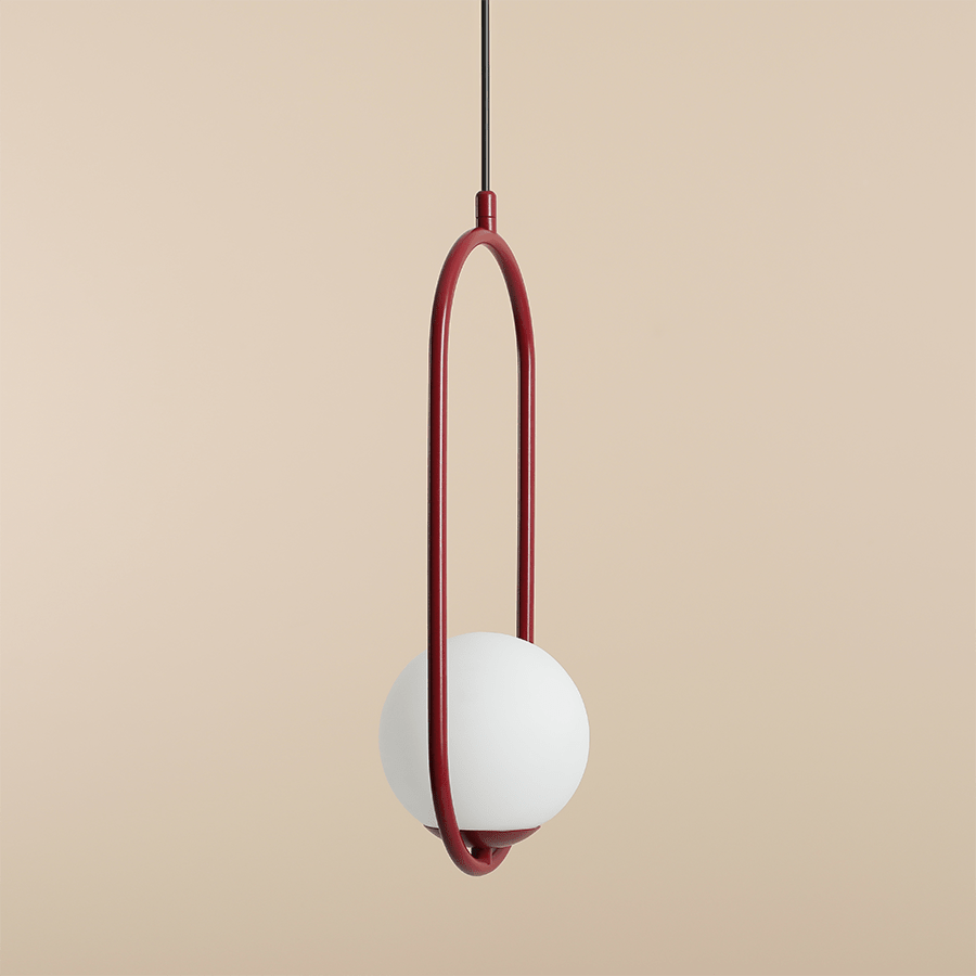 LOOP GLASS GLOBE PENDANT RIVA OPAL RED WINE - DYKE & DEAN