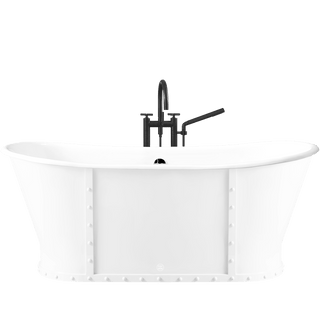 LUXURY RIVETED ENAMEL CAST IRON BATHTUB WHITE - DYKE & DEAN