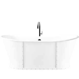 LUXURY RIVETED ENAMEL CAST IRON BATHTUB WHITE - DYKE & DEAN