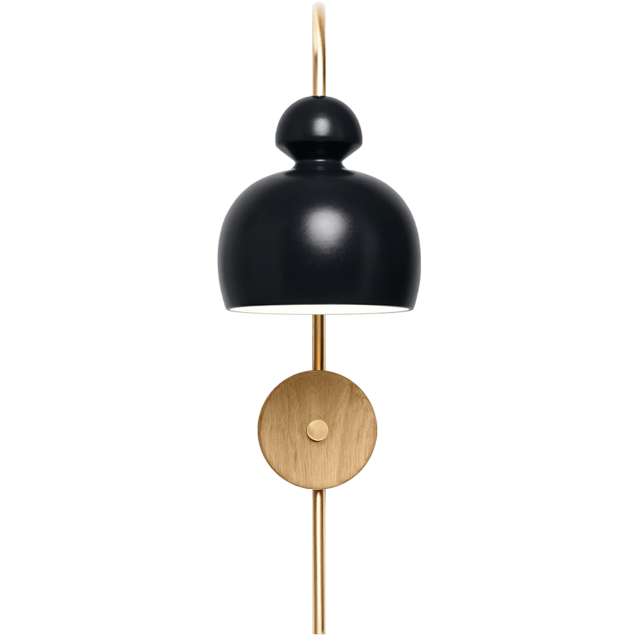 MOBO CERAMIC SWAN WALL LIGHT BRASS OAK - DYKE & DEAN