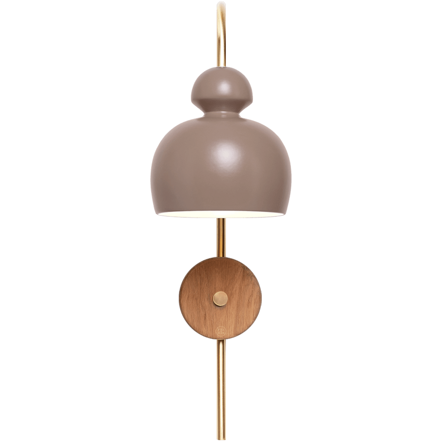 MOBO CERAMIC SWAN WALL LIGHT BRASS WALNUT - DYKE & DEAN